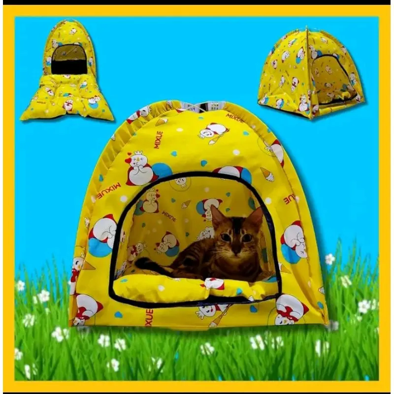 Fulset tenda kucing motif karakter lipat premium