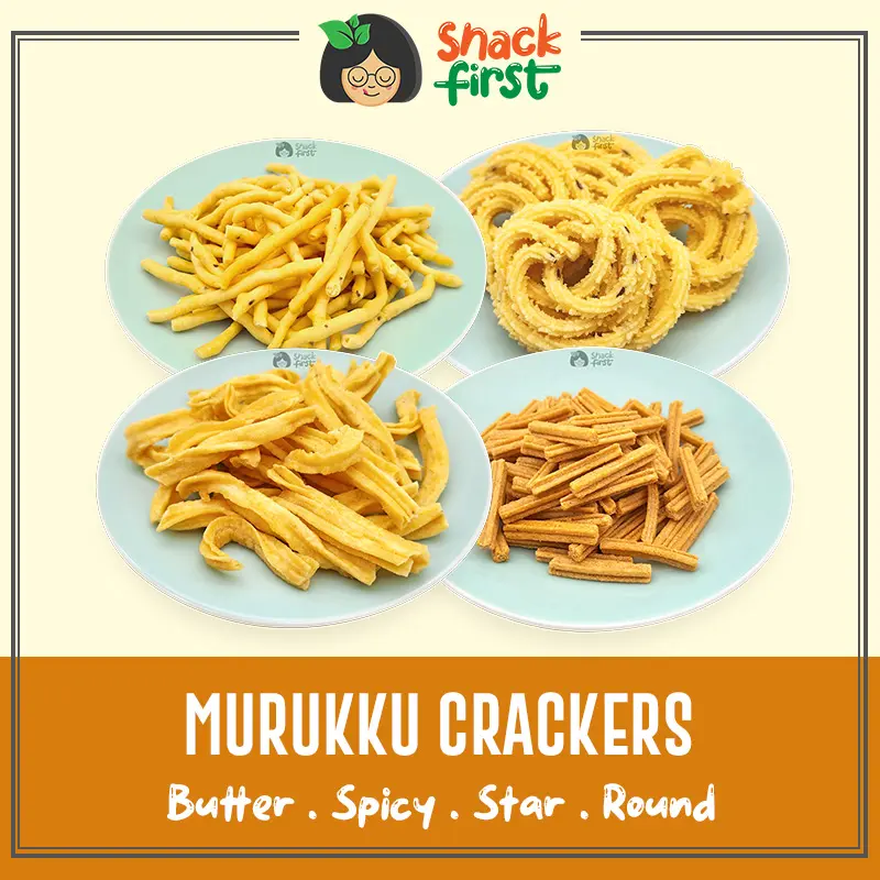SnackFirst Murukku Crackers (Butter/Spicy/Star/Round)- Local Deepavali Heritage Muruku