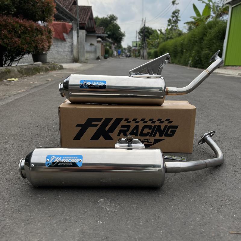 Knalpot FK Racing Inlet 26-28 Moncong Kenochi Full Stanlis Vario 125/150 Beat Scoopy Mio Aerox Nmax - Suara Bass Gahar - Motor, Motorcycle Tabung Sepeda knalpot vario kzr adem knalpot  beat bebasan 4