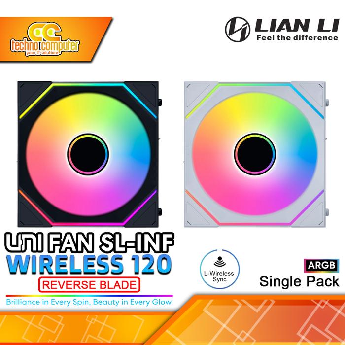 Gambar FAN CASING LIAN LI UNI FAN SL-Infinity Wireless 120 REVERSE BLADE - 120mm Single Pack ARGB Fan dari Techno Computer Bali Kota Denpasar Tokopedia
