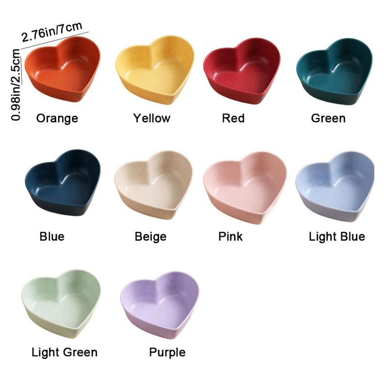 Creative Wheat Straw Heart Shape Seasoning Dish Mini Washable Salted Cabbage Dish Unbreakable Nordic Style Soy Sauce Dishes Home 2
