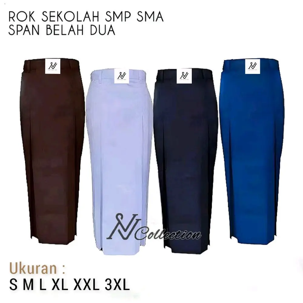 Rok Span Belah Dua Rok Sekolah SMP SMA SMK Span Panjang Kain Twist