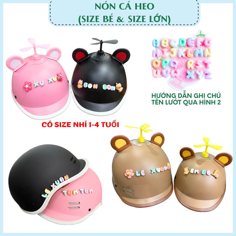 Nón Bảo Hiểm Kiểu Dáng Cá Heo Kèm Charm Chữ Và Kèm Phụ Kiện