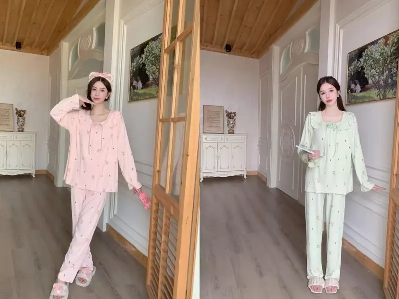 Setelan Piyama Baju Tidur Wanita Dewasa Lengan Panjang Crinkle Jelly Premium 2