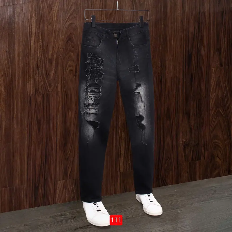 Quần jean nam dài đen rách vải sơn cao cấp -Chất denim co giãn Ôm gọn chân- Ms 97 Menswear Pants Có Túi 6