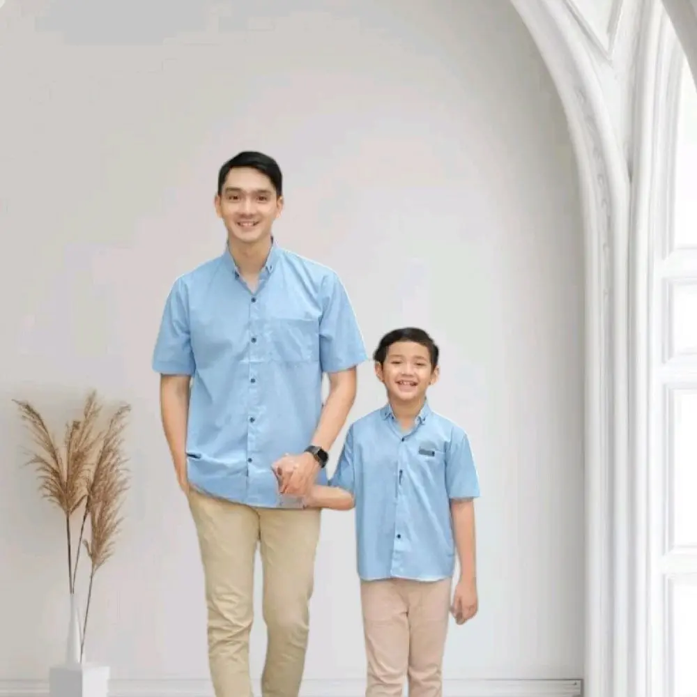 TERLARIS COUPLE KEMEJA POLOS AYAH DAN ANAK HARGA MASING MASING