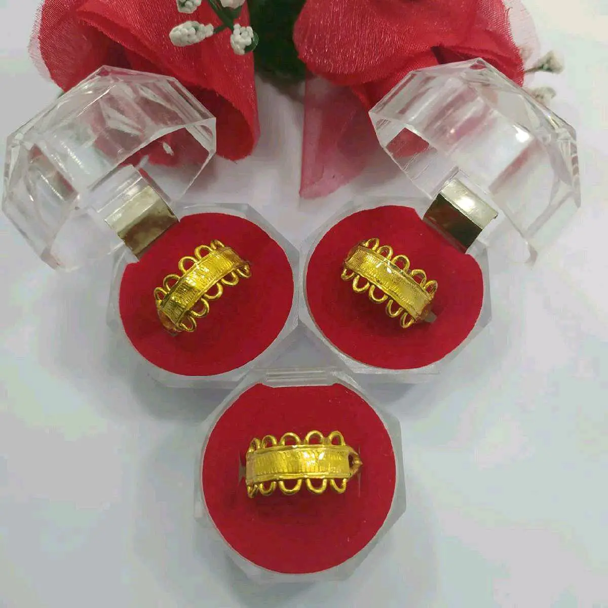 Perhiasan Cincin Pagar Emas Sepuh 24k Lapis Kristal - PREMIUM LAPIS KRISTAL -