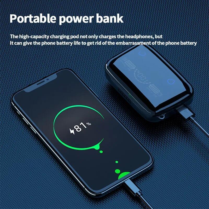 Product Introduction of M19 TWS Bluetooth 5.0 Earphones with Microphone Wireless Connecting Earphone Bass Stereo Noise Cancelling Wireless Earbuds Bluetooth Headset with Mic 26