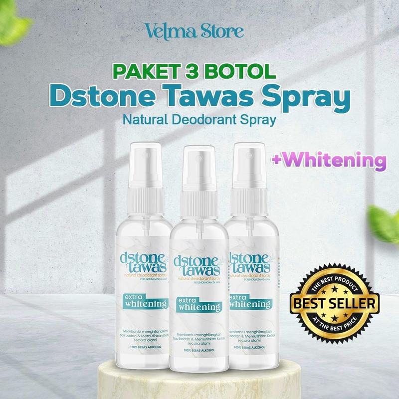 Dstone Deodorant Tawas Extra Whitening 60ml isi 3pcs Anti Ketiak Hitam, Pencerah Ketiak, atasi Bau Tubuh dan Memutihkan non Roll Organic 24 Months anti bakteri 0