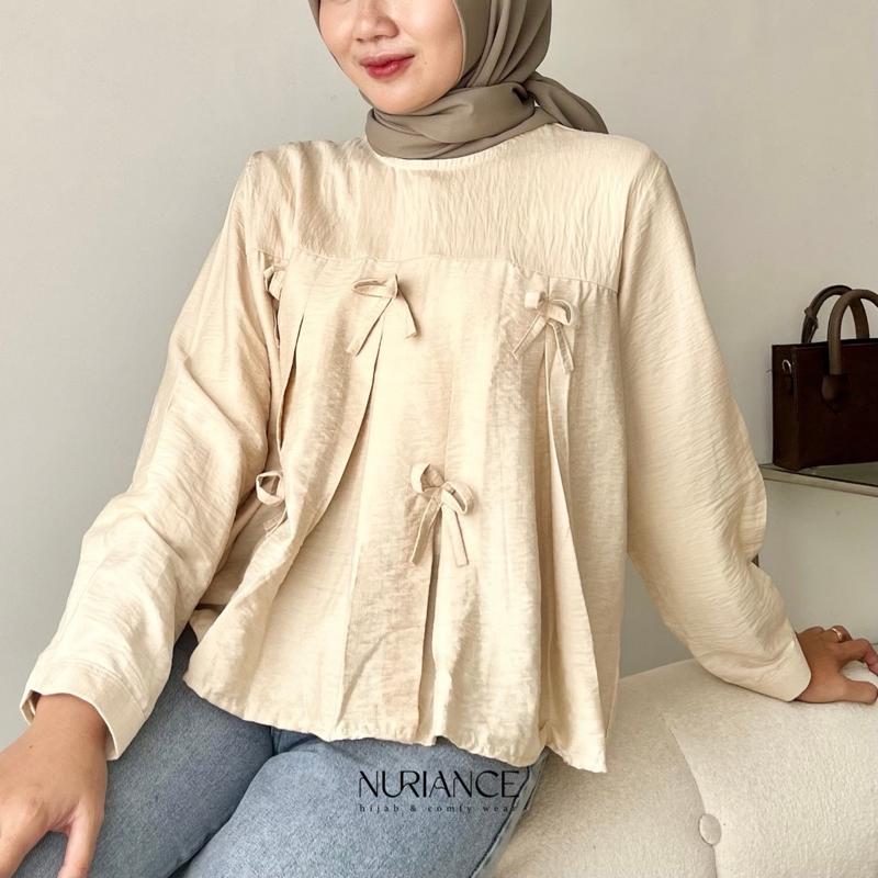 NURIANCE - Leyya Blouse (baju Coquette | pita aesthetic - semi crop) Atasan Wanita 7