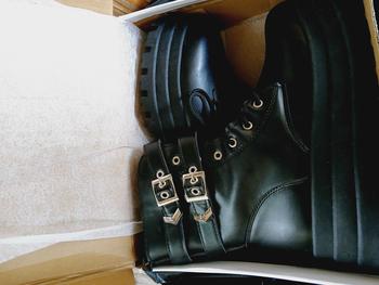 Product Review of 8819 # New Thick soled Martin Boots, Abicos Height Increasing Shoes, Man Exhibition Women's Short Boots, Spring and Autumn Sponge Cake Shoes, Gothic Mid length Knight Boots Makapal Girl from J**n M**o A**n 0