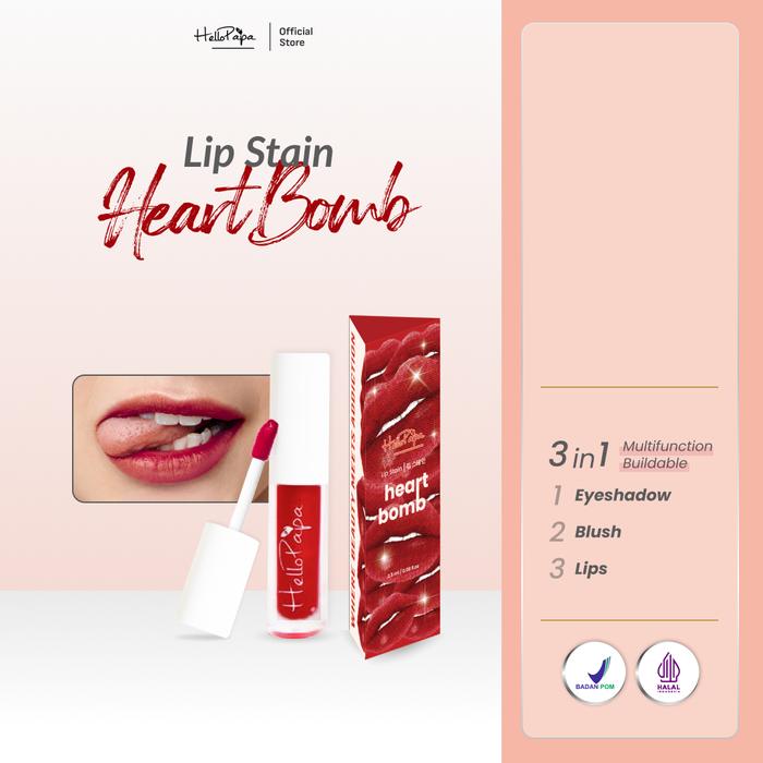 Gambar BEAUTETOX x HELLO PAPA HEART BOMB Kiss & Blush Set 3 in 1 Lip Tint Blush Lips and Eyeshadow with Hyaluronic Acid Tripeptide BPOM dari Beautetox_NEW Kota Tangerang Tokopedia