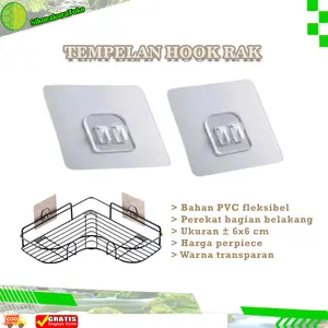 Tempelan Hook Gantung Dinding Gantungan Rak Sudut Tempelan Kait Serbaguna Tempel Super Kuat