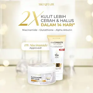 SKINFLAIR Glutawhite Milky Lotion 150ml - Lotion Pemutih Kulit dengan Glutathione Niacinamide & Alpha Arbutin 10X Extra Whitening Mencerahkan Memudarkan Memutihkan