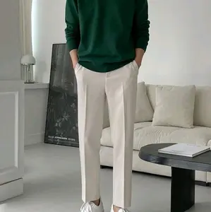 celana panjang polos pria formal semi wol basic Panjang Hitam Kerja Kantor Nyaman