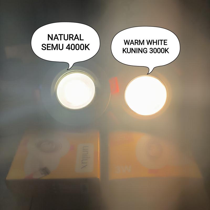 UNILUX DOWNLIGHT LAMPU LED SPOT LIGHT 3W WARM WHITE / NATURAL / PUTIH - KUNING WW 3000K 4