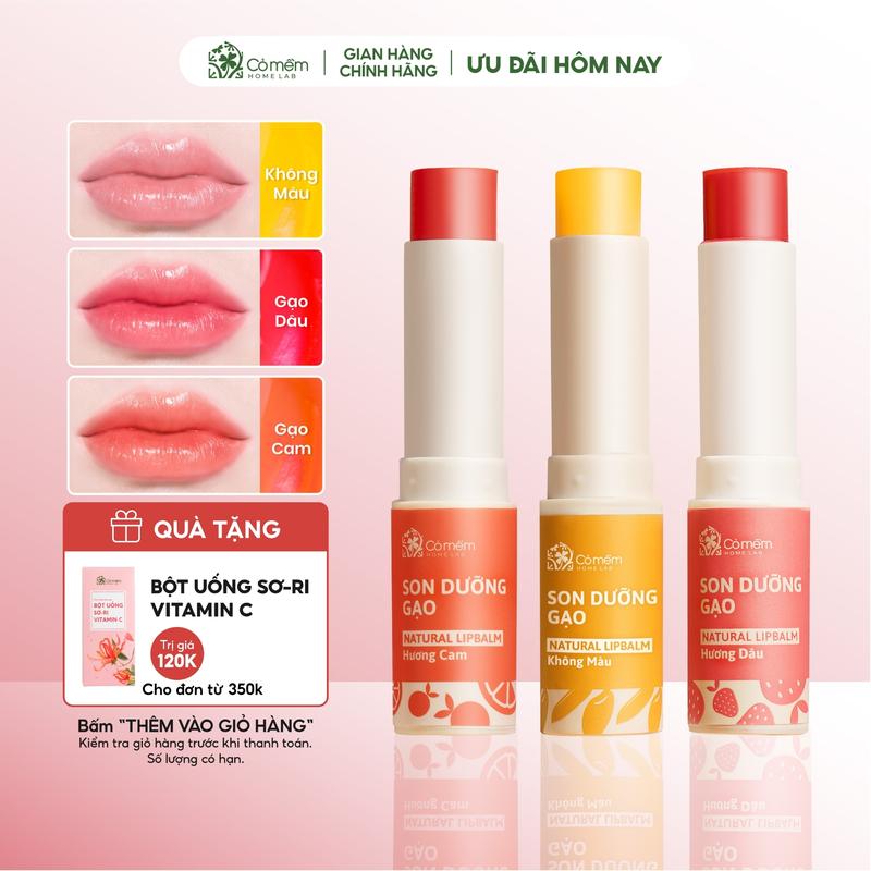 Son Dưỡng Gạo Cỏ Mềm Hỗ Trợ Giảm Thâm Môi 3,6g