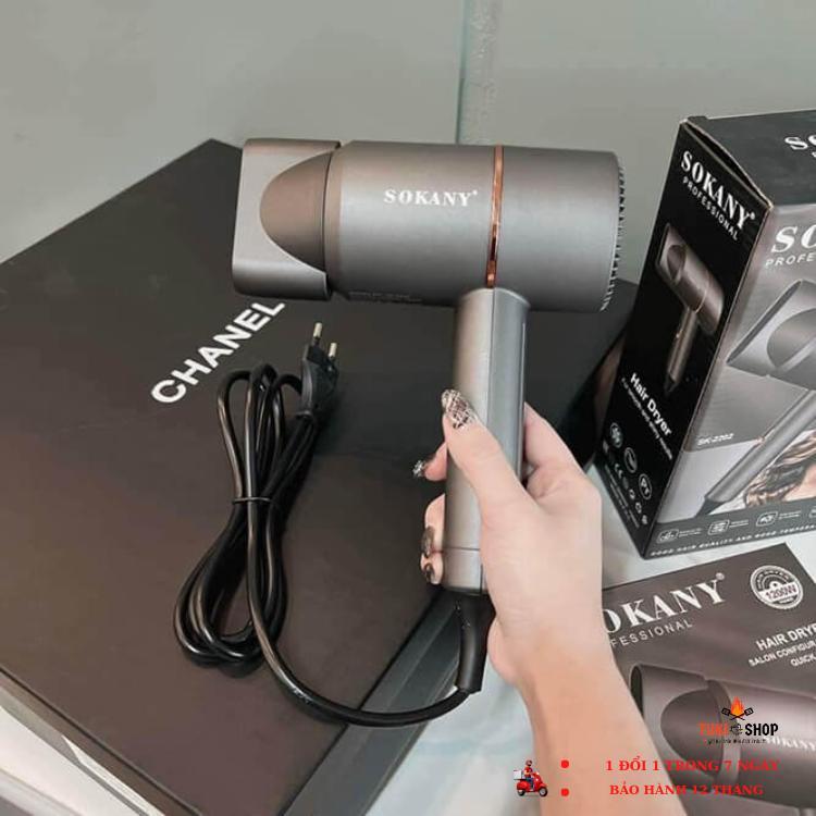 Máy sấy tóc,máy tạo kiểu tóc SOKANY chính hãnġ,sấy ion âm chống làm sơ hỏng tóc công xuất 1200w-bảo hành 12 tháng