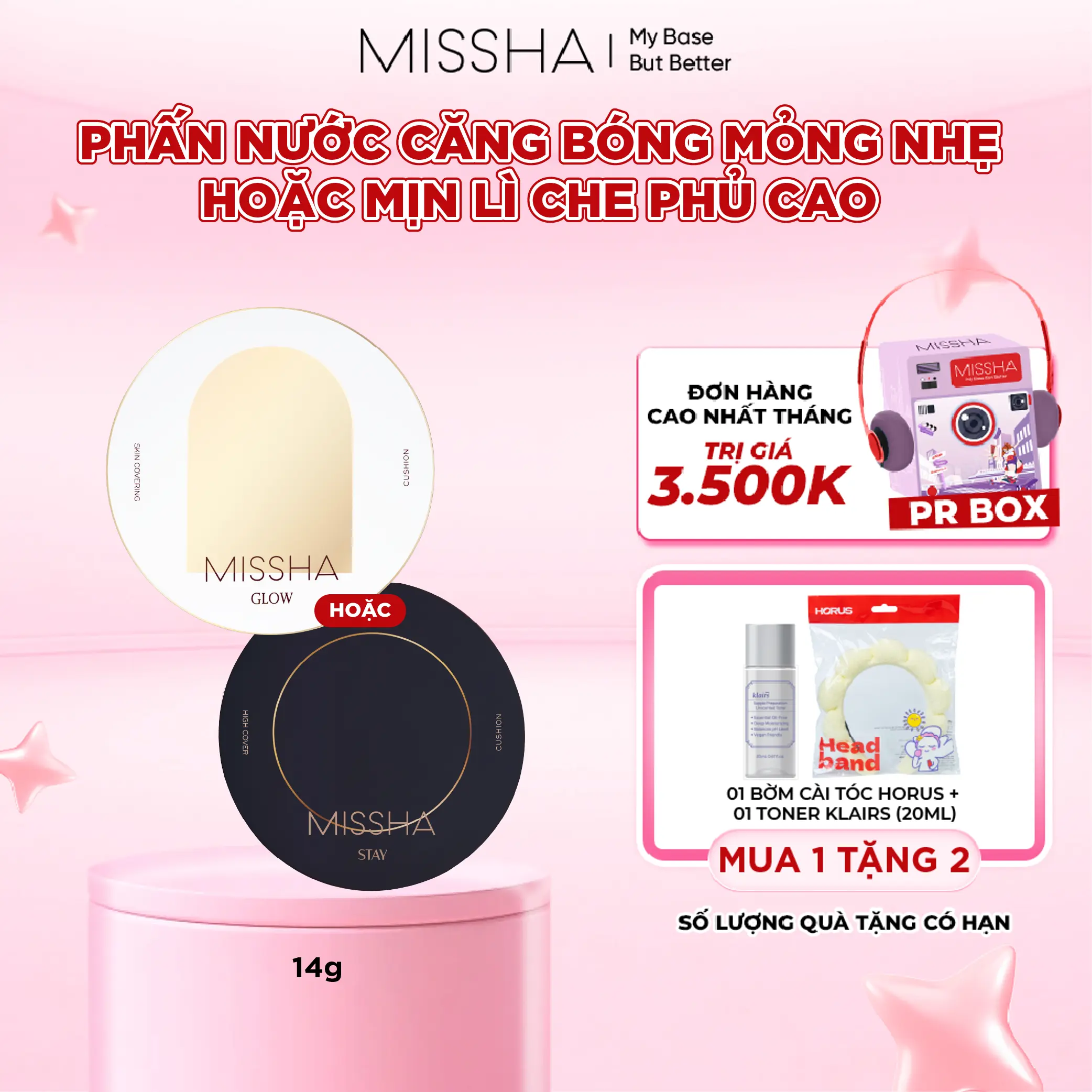 Missha Phấn Nước Cushion High Cover 14g (Chọn dòng phù hợp theo phân loại)