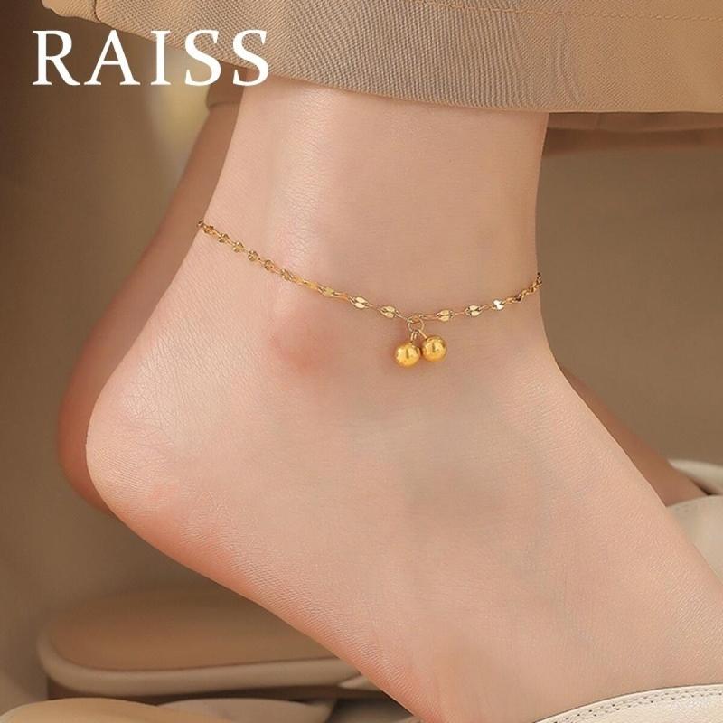  Vòng Chân Titan Với Quả Cầu May Mắn Cho Nữ Thép Không Gỉ 18K Mạ Vàng Phụ Kiện Trang Sức Hàn Quốc 