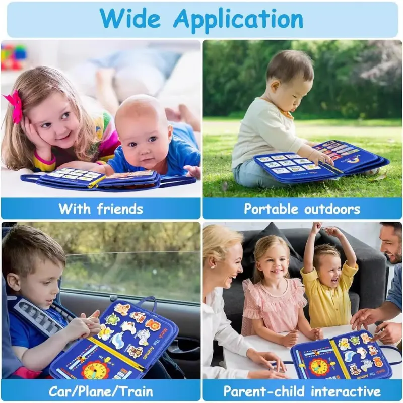 【4-8 Halaman】Hadiah Ramadhan Mainan Edukasi  Mainan  Papan Busy Board Untuk Perkembangan Anak Educational  Board Activity Book  Belajar Kognitif Bayi Dressing Skill Sensorik Mainan Toys 5