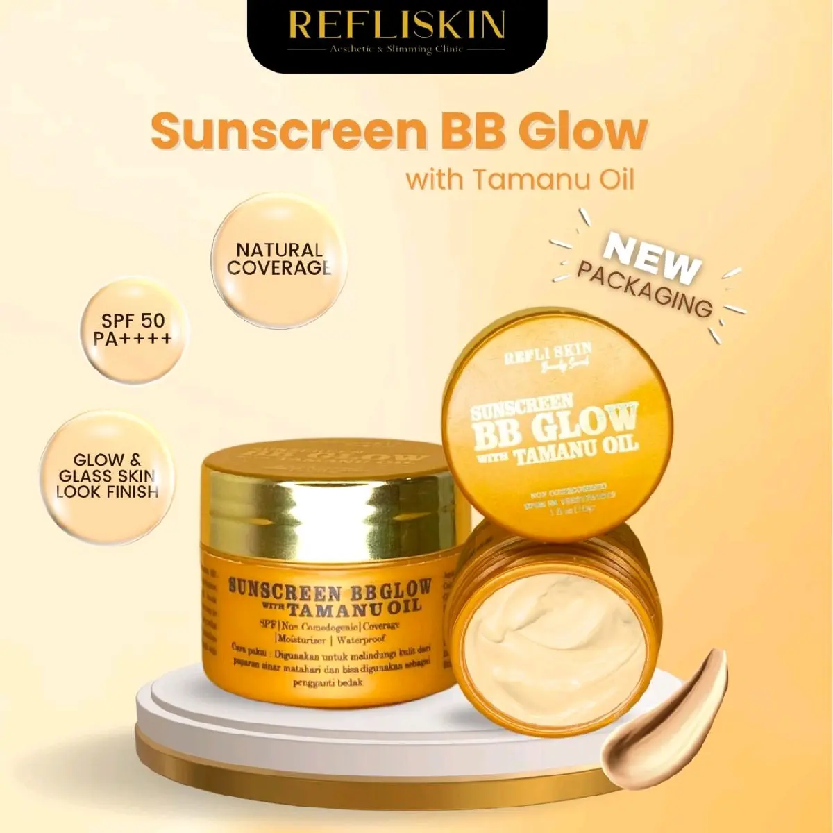 [kuning langsat] BBGLOW TAMANU OIL SUNSCREEN SPF 50 KEMASAN NEW Semua Jenis Kulit Wajah Perawatan