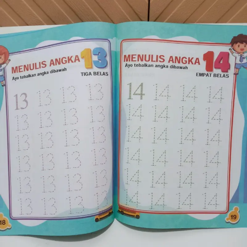 Buku Anak Tk Dan Paud Mengenal & Menulis Angka Full Colour Uk 26 x 19 Cm Kertas Hvs Bersih 32 Halaman Bergambar Panduan Orang Tua Dan Guru - Books 3