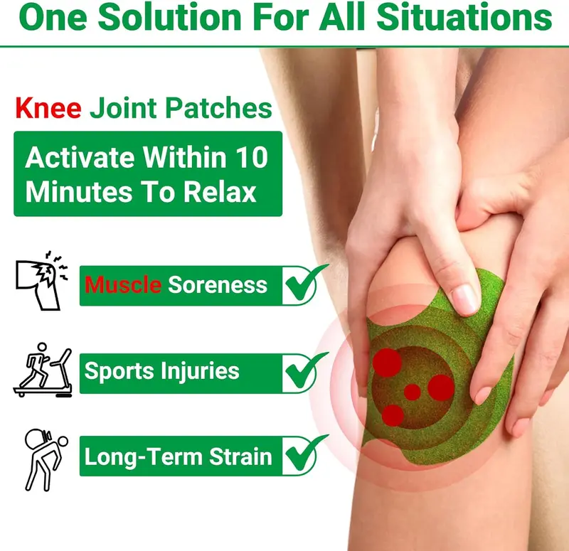 10pcs/20pcs/30pcs/50pcs Mugwort Heating Knee Patch, Shoulder And Back Soothing Patch, Gentle And Long-lasting Body Patch 4