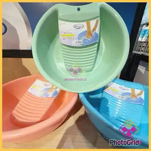 Hawaii Baskom Cuci Baju Bayi MINI Bak Cuci Papan Gilesan Baju Plastik Talita 9070 untuk Keperluan Rumah Tangga