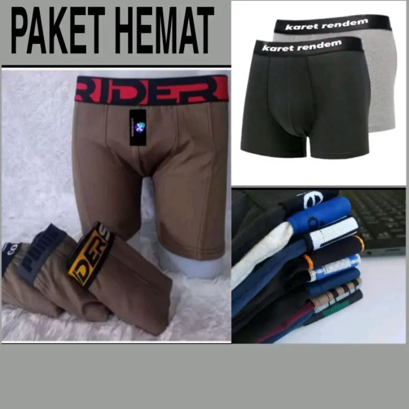 PAKET 6 PCS celana dalam boxer pria katun bahan tebal lembut dan nyaman di pakai 0