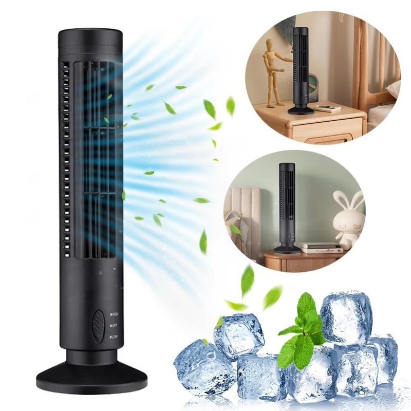 Máy làm mát không khí ổn định 2 tốc độ số Quạt tháp USB Gió mạnh Nhẹ Máy điều hòa không khí dạng đứng Không lá Tiếng ồn thấp Quạt điện để sàn Sử dụng trong phòng ngủ