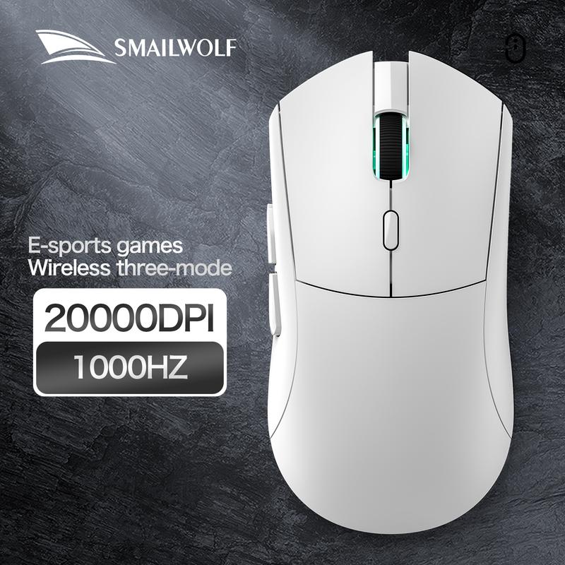 Chuột máy tính chơi game không dây SMAILWOLF RS7 - 3 Chế độ kết nối (2.4G/BT/Wired) - Cảm biến PAW3311 20000DPI - 89g Siêu nhẹ - Pin 500mAh