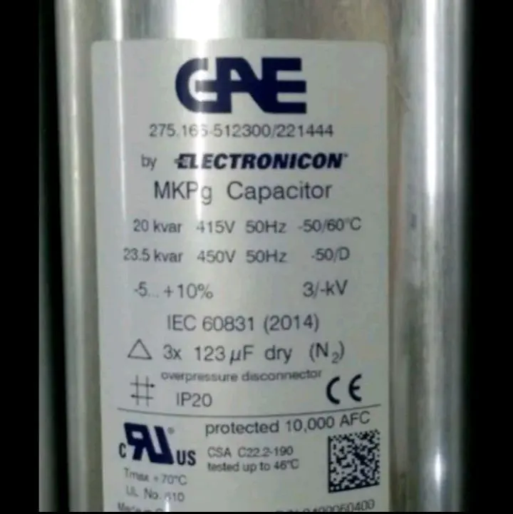 kapasitor gae MKP-G 3p 20Kvar 415V / MKPG 20KVAR GAE