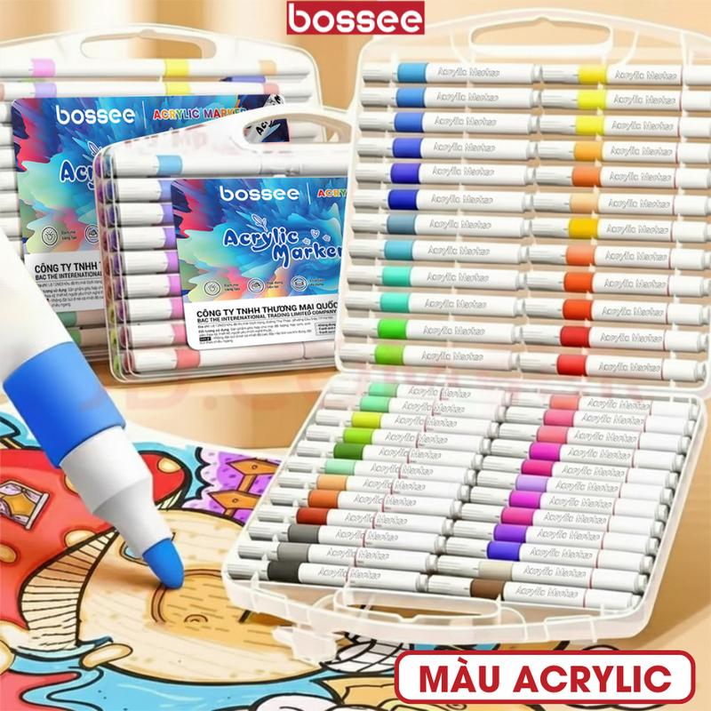 Hộp 80 Bút Màu Acrylic Marker Chống Nước Bộ Bút Đánh Dấu 12 24 36 48 60 80 Màu Tươi Sáng Dạng Sơn Tô Vẽ Trên Mọi Chất Liệu Chồng Màu Đè Màu Che Phủ Tốt - Thỏa Sức Sáng Tạo DIY Vẽ Ốp Điện Thoại Giày Quần Áo Cốc Thủy Tinh _ Bositu Store