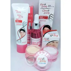 Paket 3in1 Fair & Lovely - Glow Lovely Cream Siang Dan Malam & Pelembab Fair & Lovely Plus Serum Anti Acne