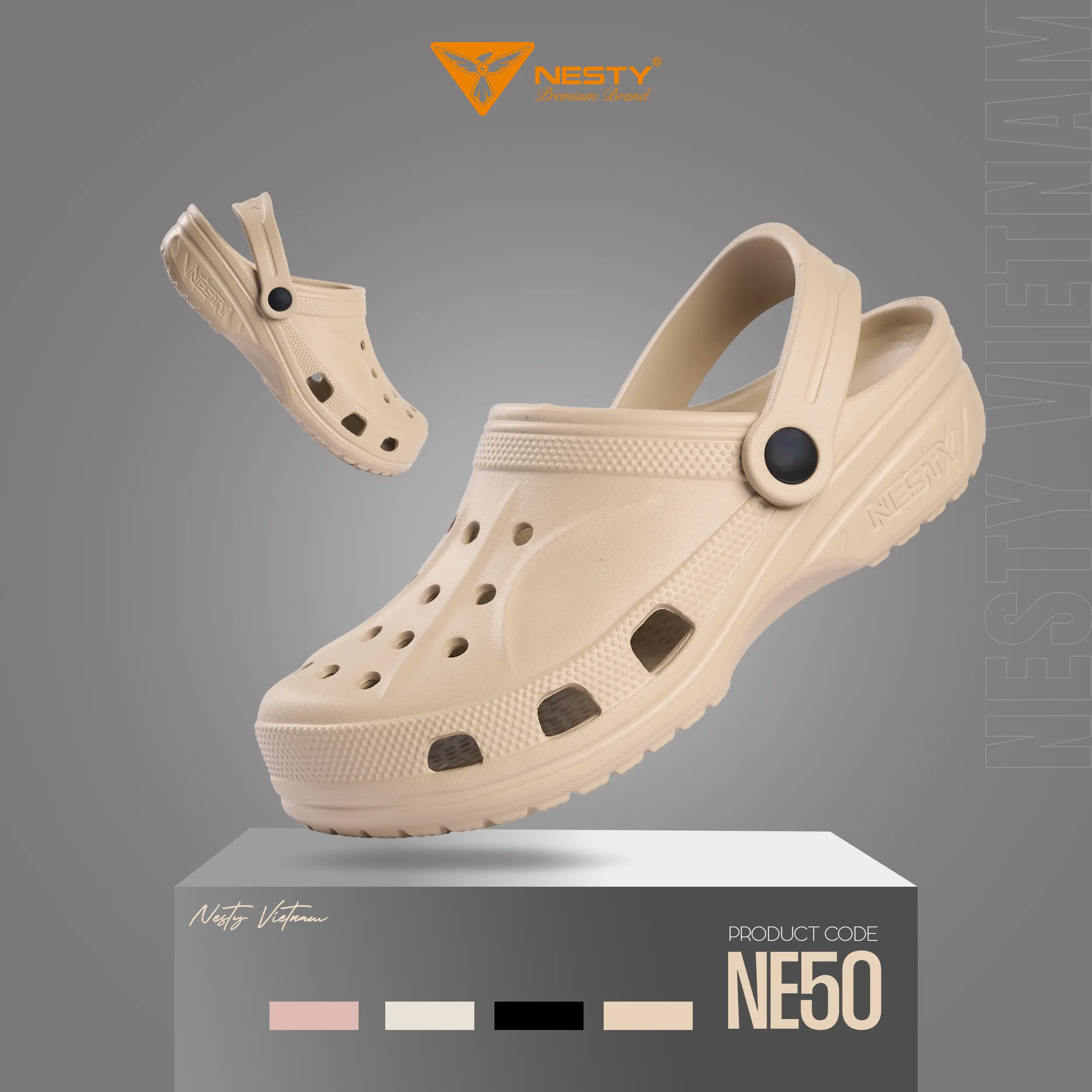 [NE50][Tặng Charm] DÉP SỤC NESTY ĐẾ THẤP CÓ SIZE CHO BÉ, CHẤT LIỆU NHỰA EVA KHÔNG MÙI, NHẸ, MỀM VÀ KHÔNG THẤM NƯỚC NE50