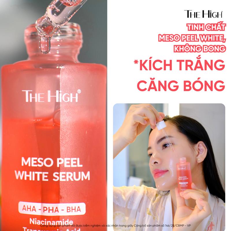 Tinh Chất Serum Meso Peel THE HIGH Hỗ Trợ Trắng Da Căng Bóng Không Đỏ Rát Làm Sạch Sâu Hỗ Trợ Cải Thiện Mụn Đầu Đen Mụn Ẩn Skincare Cosmetics