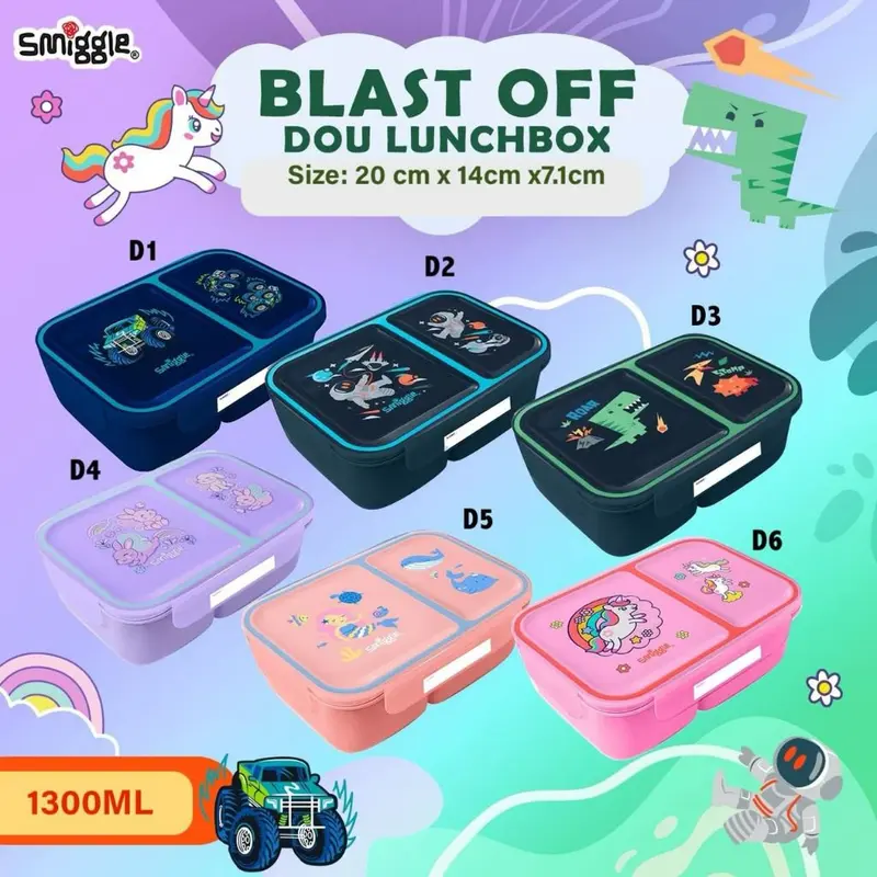 SMIGGLE BOOST DUO LUNCHBOX 1300ml kotak makan sekat 2 junior bento 0