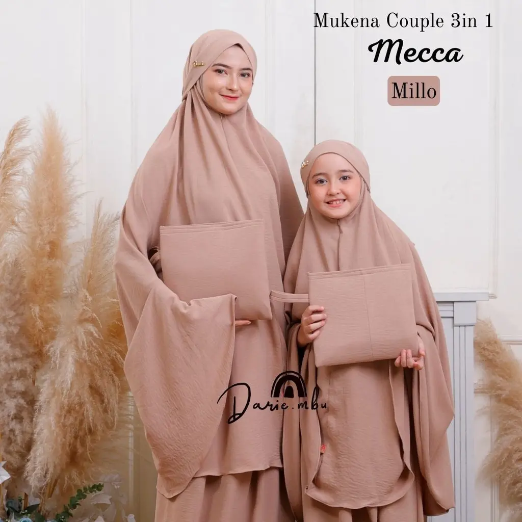 aniqah32 FLAM MUKENA COUPLE IBU DAN ANAK CRINKLE LESTI AIRFLOW 3IN1 PREMIUM MECCA SERIES Lebaran Dewasa Traveling Mukenah Remaja Muslim Wanita Katun Cantik Mewah