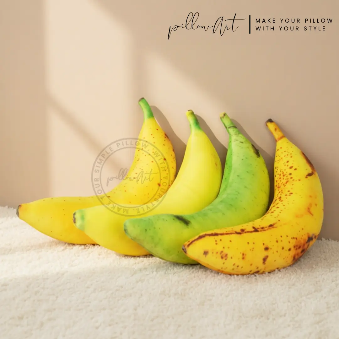 PillowArt Bantal Unik Motif Buah Pisang Fullprint Depan Belakang Ukuran S - Koleksi Dekorasi Lucu ART187