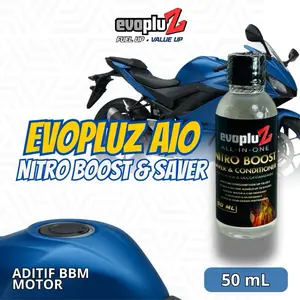 Evopluz AIO Nitro Boost & Saver 50 mL - Aditif BBM Motor Anti Etanol & Decontaminant Meningkatkan Angka Oktan 8 Poin Hemat BBM 20%
