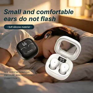 Headset TWS SK19 Tidur, Earphone Mini Tanpa Tekanan, Earbuds Wireless Bluetooth , Headphone Nyaman untuk Tidur Samping