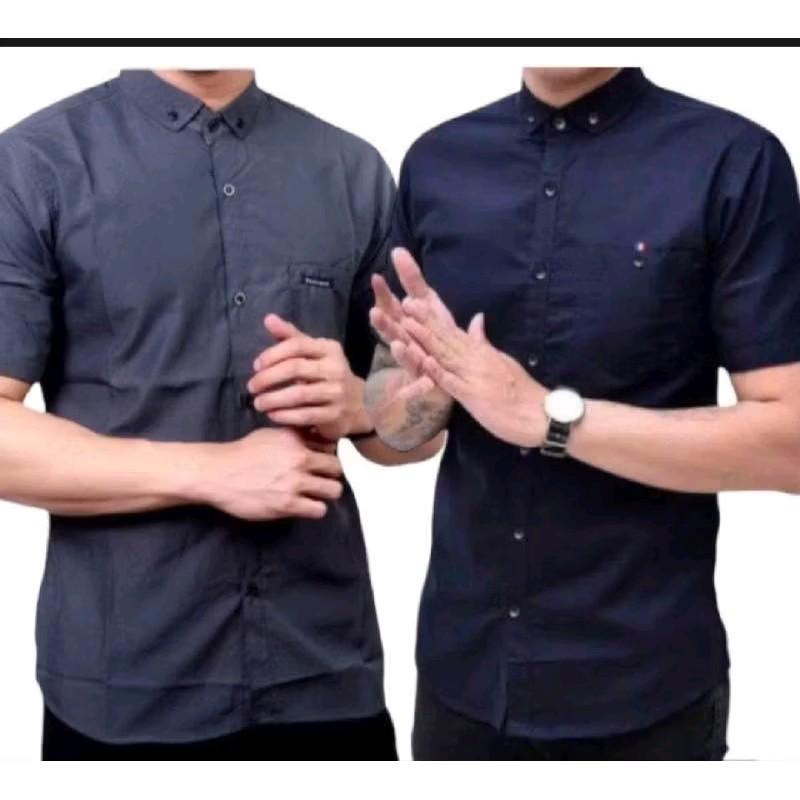 Paket 2 Kemeja Cuma 50 Ribu Warna Bebas Pilih Casual Hitam  Maroon Formal 8