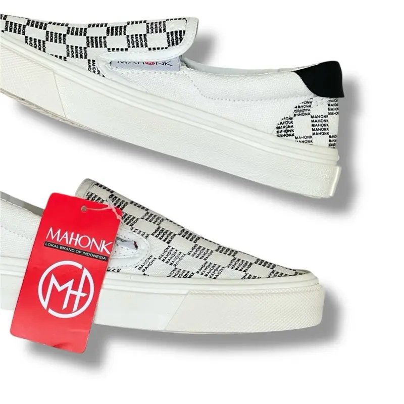 SEPATU MAHONK - Slip On New Arrival Bisa Cod Motif Catur Og Mahonk Full cream 4