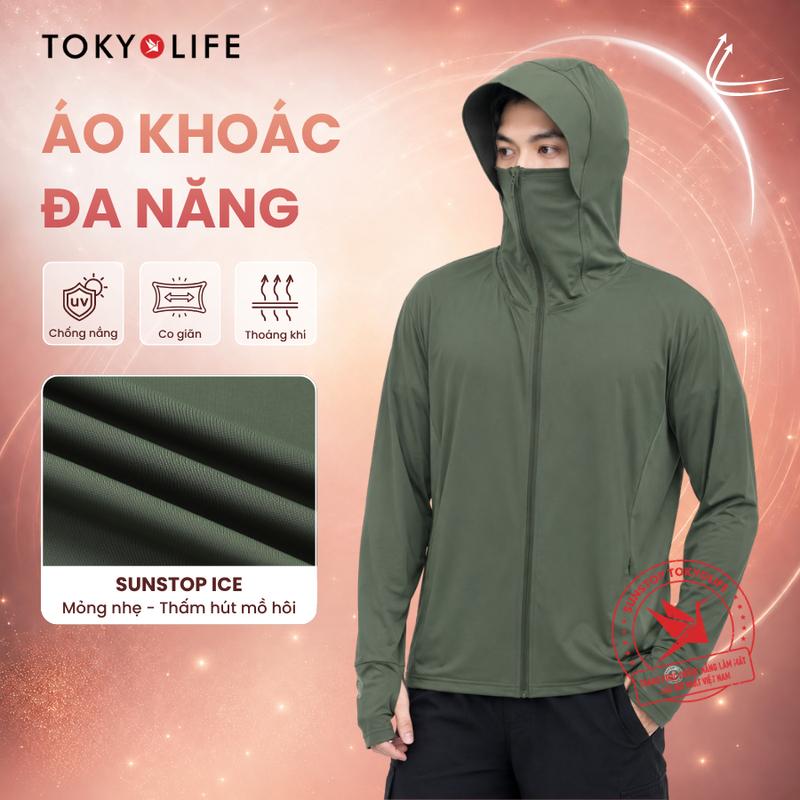 Áo khoác đa năng chống nắng nam SunStop Ice chống tia UV chi tiết trang trí TOKYOLIFE 40003401/40006061