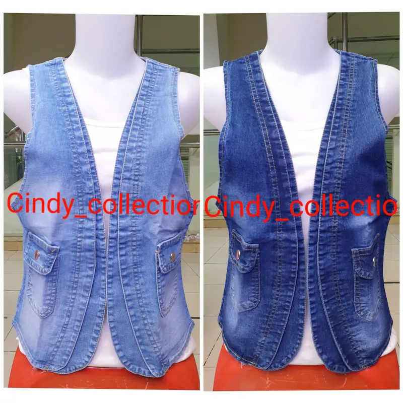 ROMPI JEANS WANITA KANTONG DUA ROMPI LEPIS ROMPI WANITA JUMBO ROMPI CEWEK VEST JEANS 0