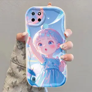 Casing Hp Untuk Realme C21Y Realme C25Y Case Pola Gadis Animasi Kartun Yang Lucu Kesing Transparan Silikon Softcase Cesing pelindung ponsel anti-drop penjualan panas baru kasing