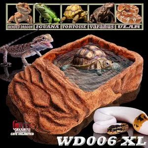 WD006 XL WATER DISH FEEDINGDISH RAMP BOWL TEMPAT BERENDAM HEWAN REPTILE WADAH AIR MINUM MAKANAN KURA-KURA DARAT TORTOISE SULCATA SULKATA PARDALIS ALDABRA ULAR BALLPHYTON IGUANA BEARDED DRAGON BD VARANUS SALVA MONITOR BIAWAK KADAL WATERDISH REPTIL