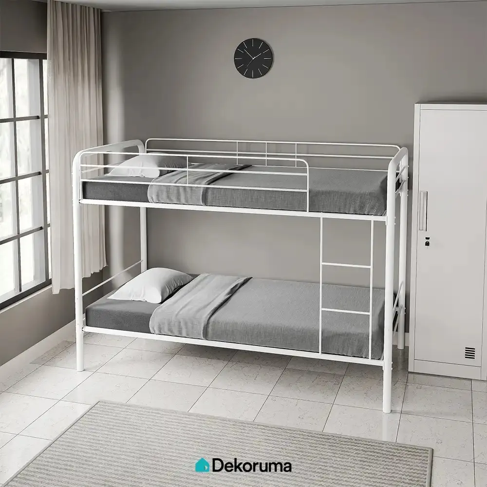 Dekoruma WESTER Tempat Tidur Metal 2 Susun / Bunk Bed Anak 107x210CM New Wesley - Putih