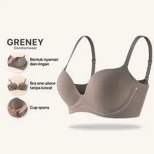 Greney-Gbras-Bra cup Candy Bra Wanita one piece tanpa kawat seamies Bh Tipis Busa